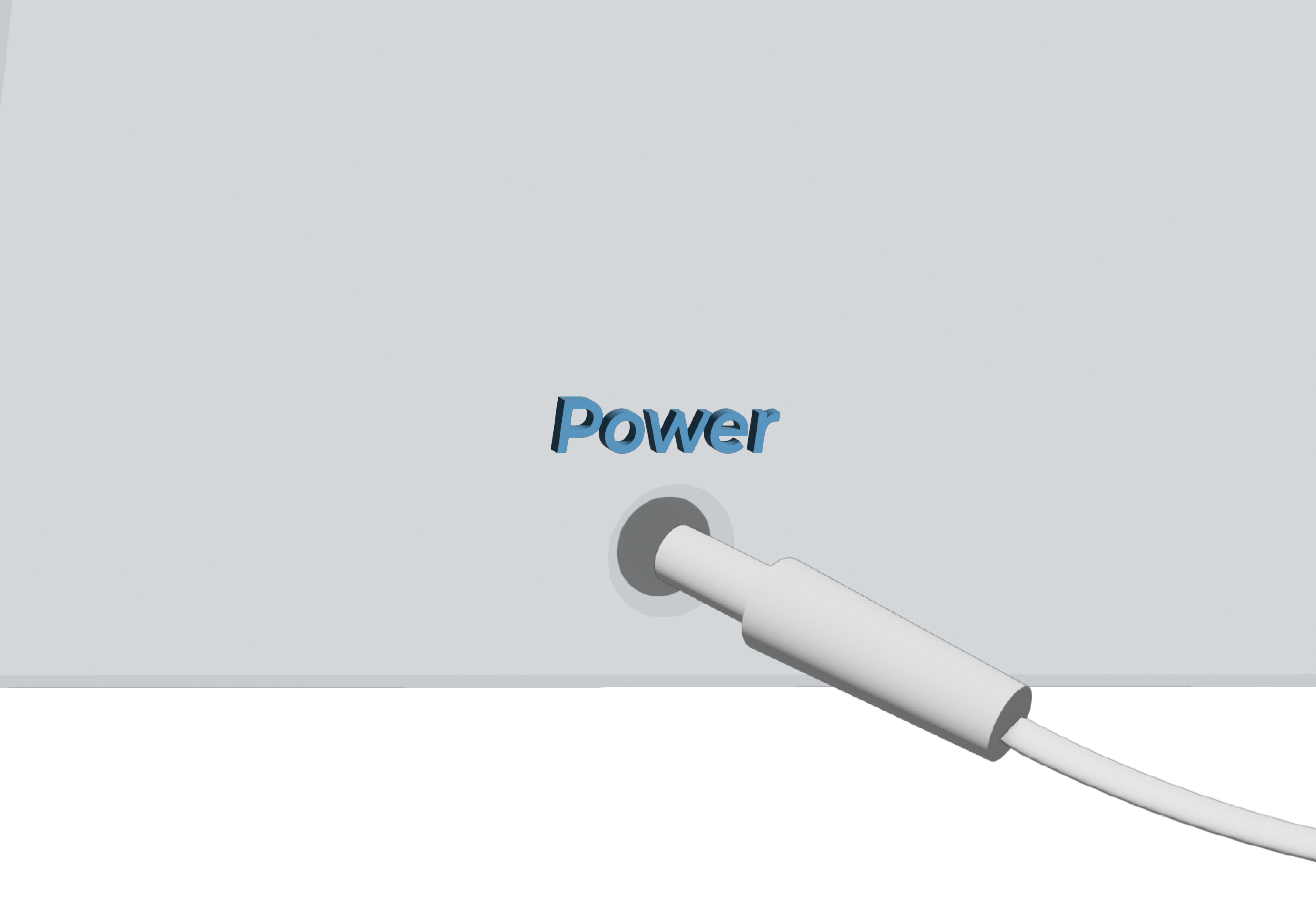 Tutorial illustration of plugging power cable into internet router