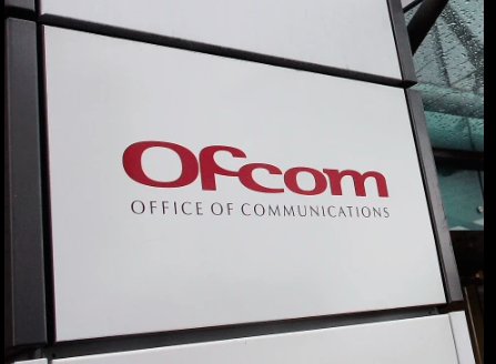 Ofcom office of communications UK signage at headquarter office