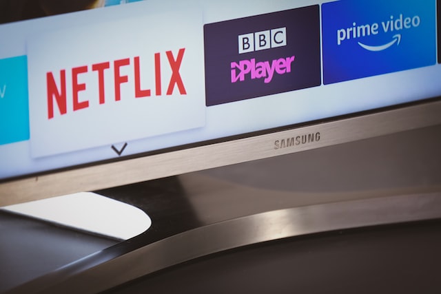 A smart TV showing netflix and iPlayer logos