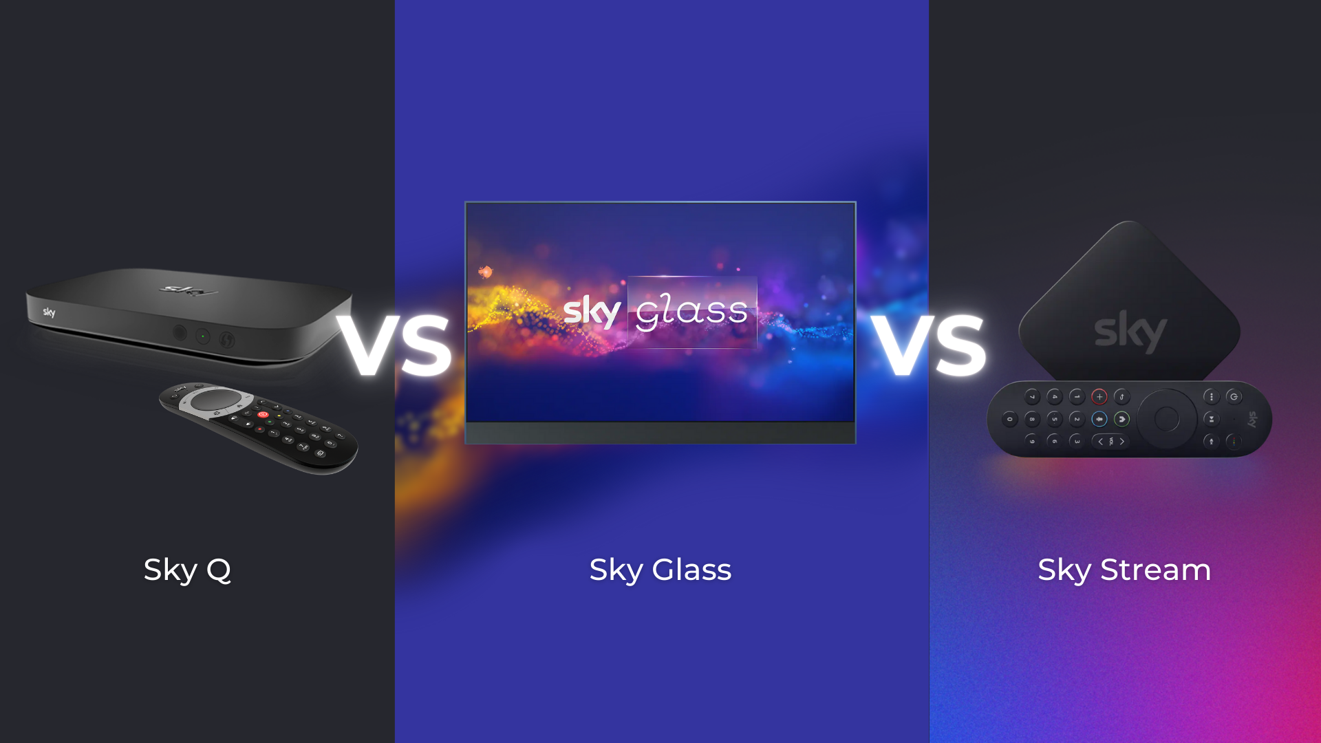 Sky Q vs Sky Glass vs Sky Stream