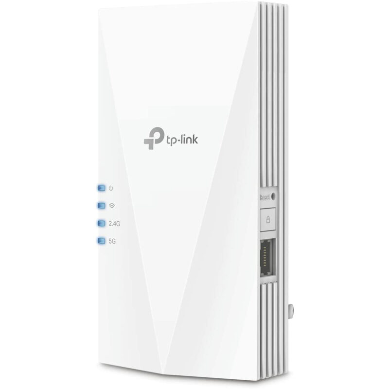 The TP Link Re700 is our recommended plug-in wifi extender