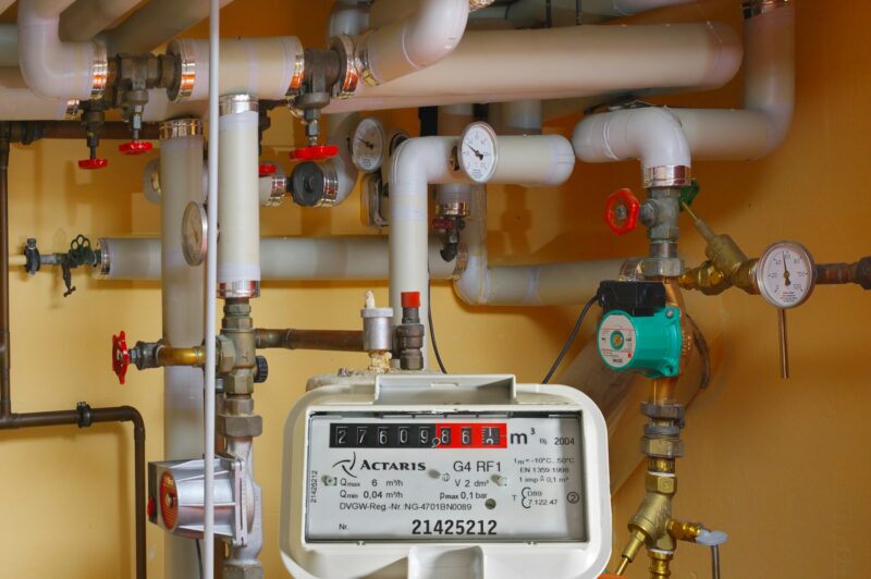A boiler and energy meter